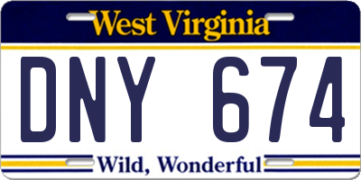 WV license plate DNY674