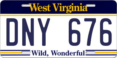 WV license plate DNY676