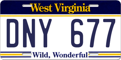 WV license plate DNY677