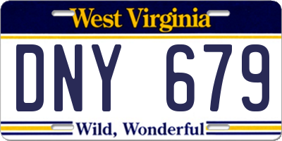 WV license plate DNY679