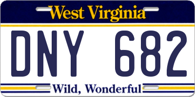 WV license plate DNY682