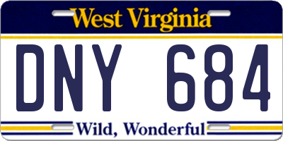 WV license plate DNY684