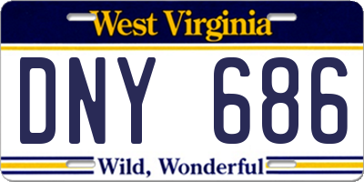 WV license plate DNY686