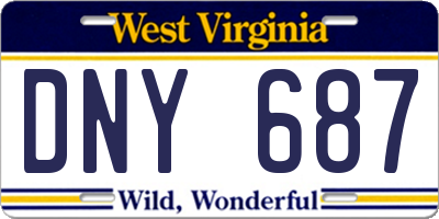 WV license plate DNY687