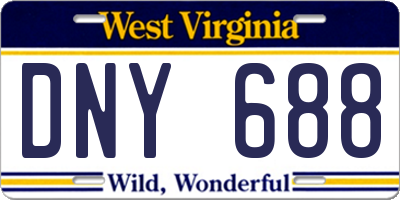 WV license plate DNY688
