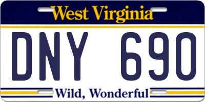 WV license plate DNY690