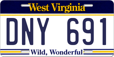 WV license plate DNY691