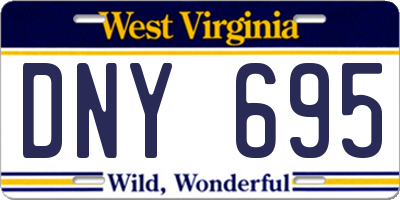 WV license plate DNY695