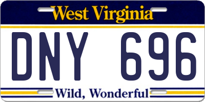 WV license plate DNY696