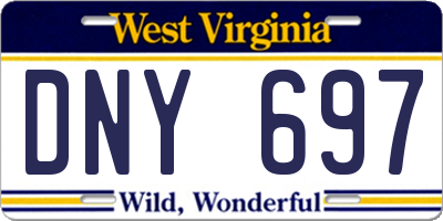 WV license plate DNY697