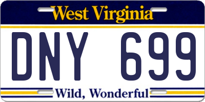 WV license plate DNY699