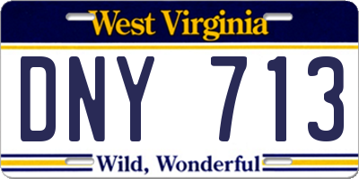 WV license plate DNY713