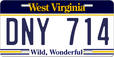 WV license plate DNY714