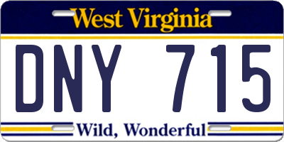 WV license plate DNY715