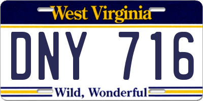 WV license plate DNY716