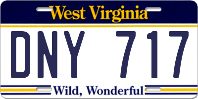 WV license plate DNY717