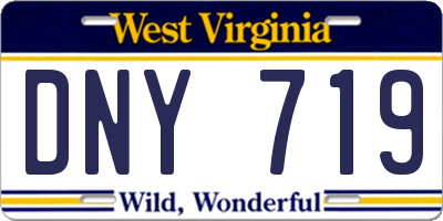 WV license plate DNY719
