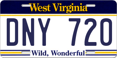 WV license plate DNY720