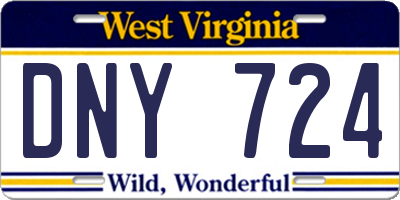 WV license plate DNY724