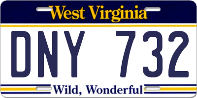 WV license plate DNY732
