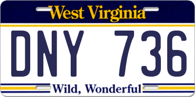 WV license plate DNY736