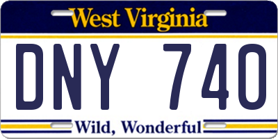 WV license plate DNY740