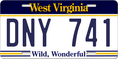 WV license plate DNY741