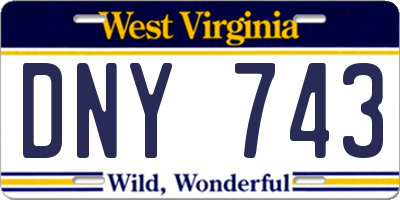WV license plate DNY743