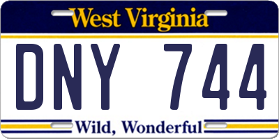 WV license plate DNY744