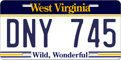 WV license plate DNY745