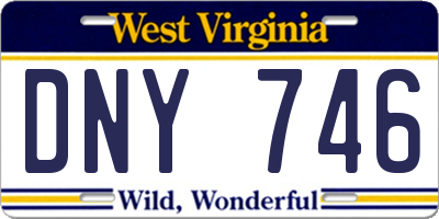WV license plate DNY746