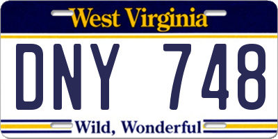 WV license plate DNY748