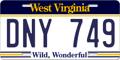 WV license plate DNY749