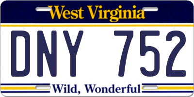 WV license plate DNY752