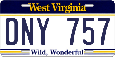 WV license plate DNY757