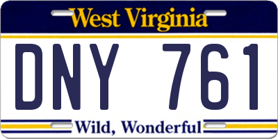 WV license plate DNY761