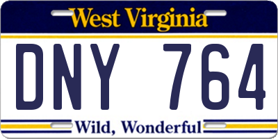 WV license plate DNY764