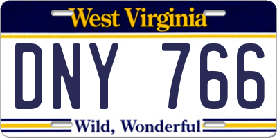 WV license plate DNY766