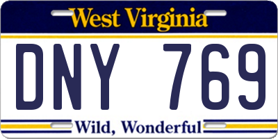 WV license plate DNY769
