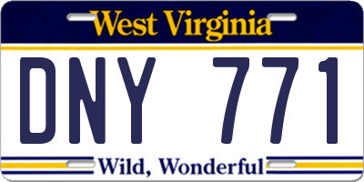 WV license plate DNY771