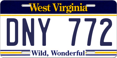 WV license plate DNY772