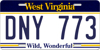 WV license plate DNY773