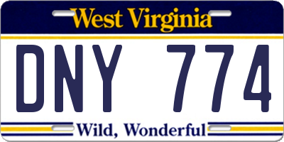WV license plate DNY774