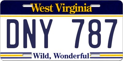 WV license plate DNY787