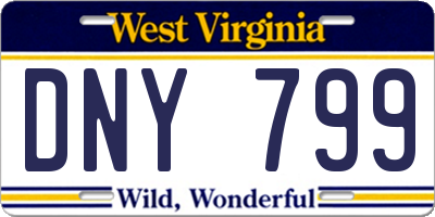 WV license plate DNY799
