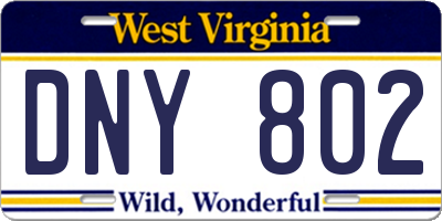 WV license plate DNY802