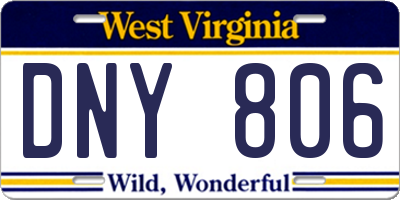 WV license plate DNY806