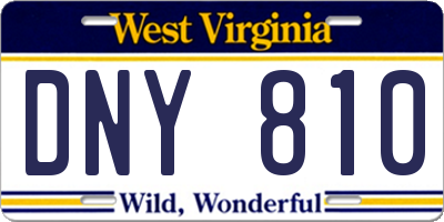 WV license plate DNY810