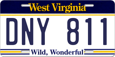 WV license plate DNY811