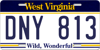 WV license plate DNY813